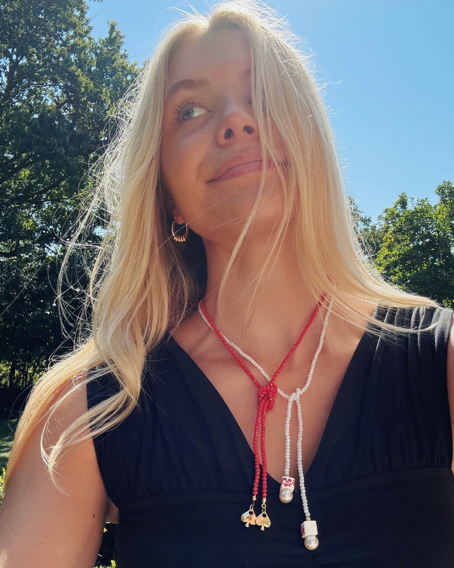 White Wrap Beaded Necklace