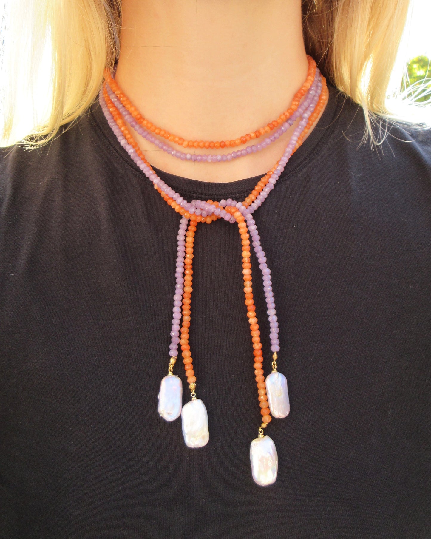 The Tangerine Dream Wrap Beaded Necklace