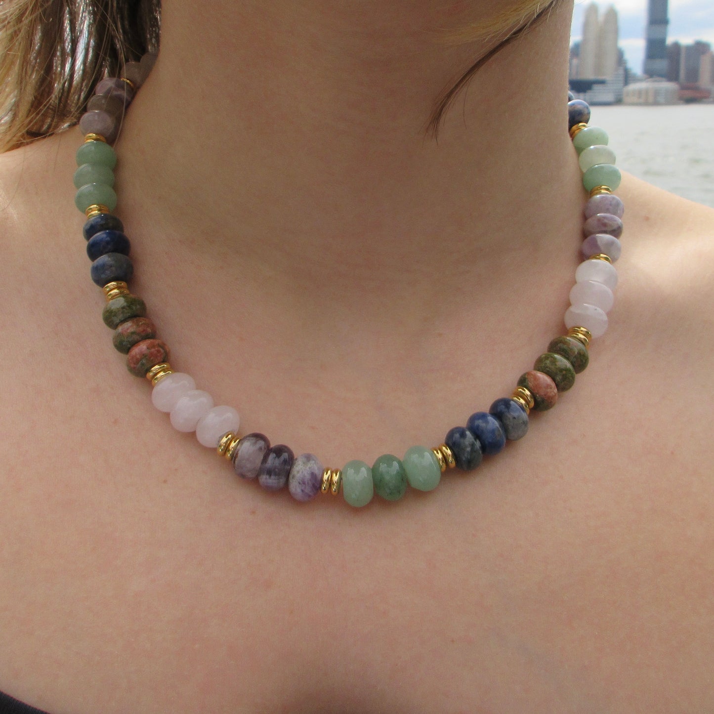 Hudson Gemstone Beaded Necklace