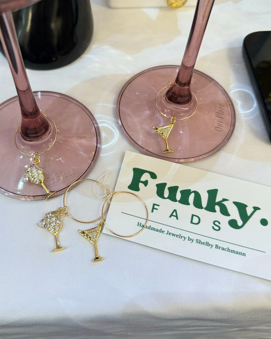 Gold Wine Glass Charms Pack of 4 - Customizable