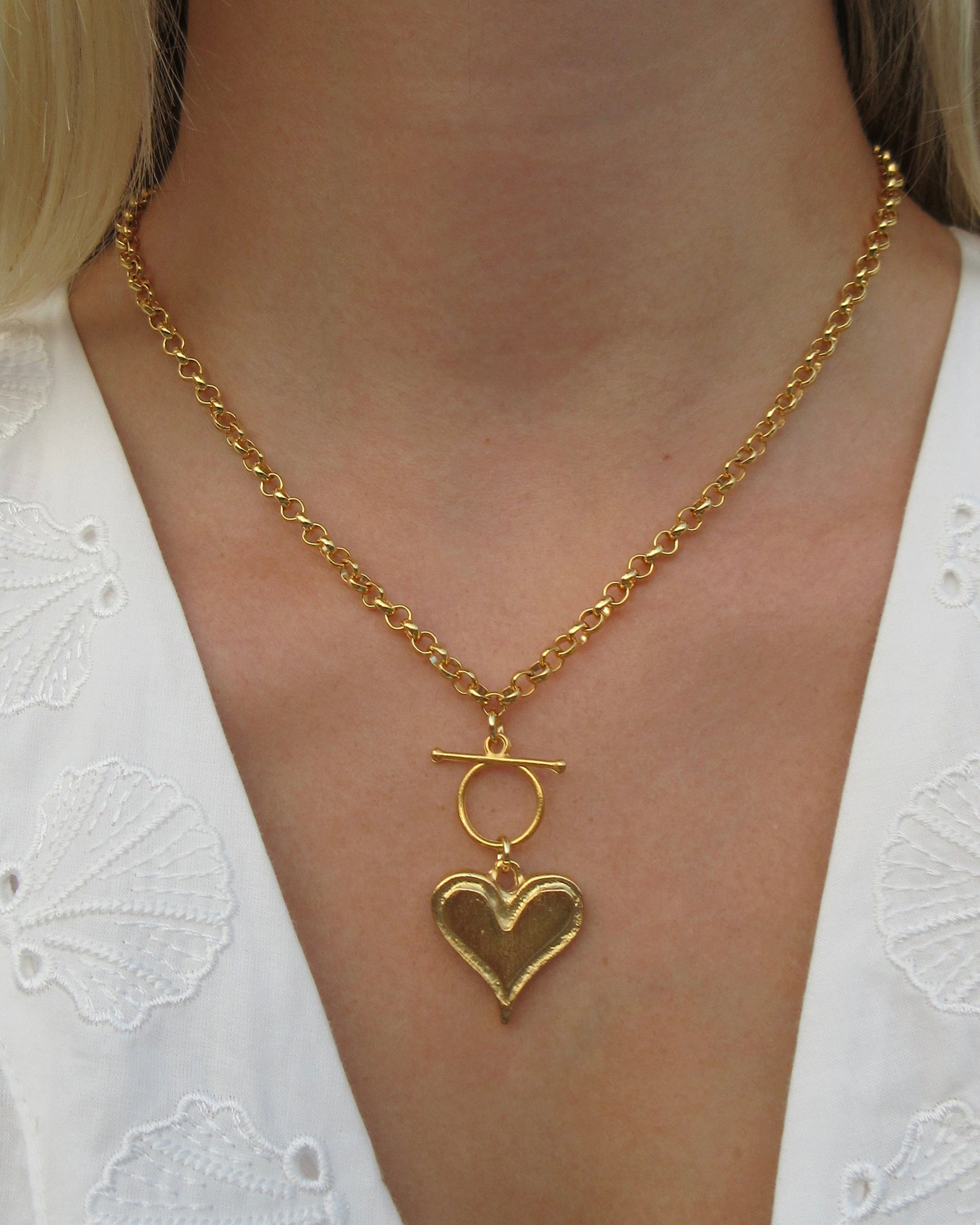 18K Gold Plated Toggle Clasp Charm Necklace - Customizable