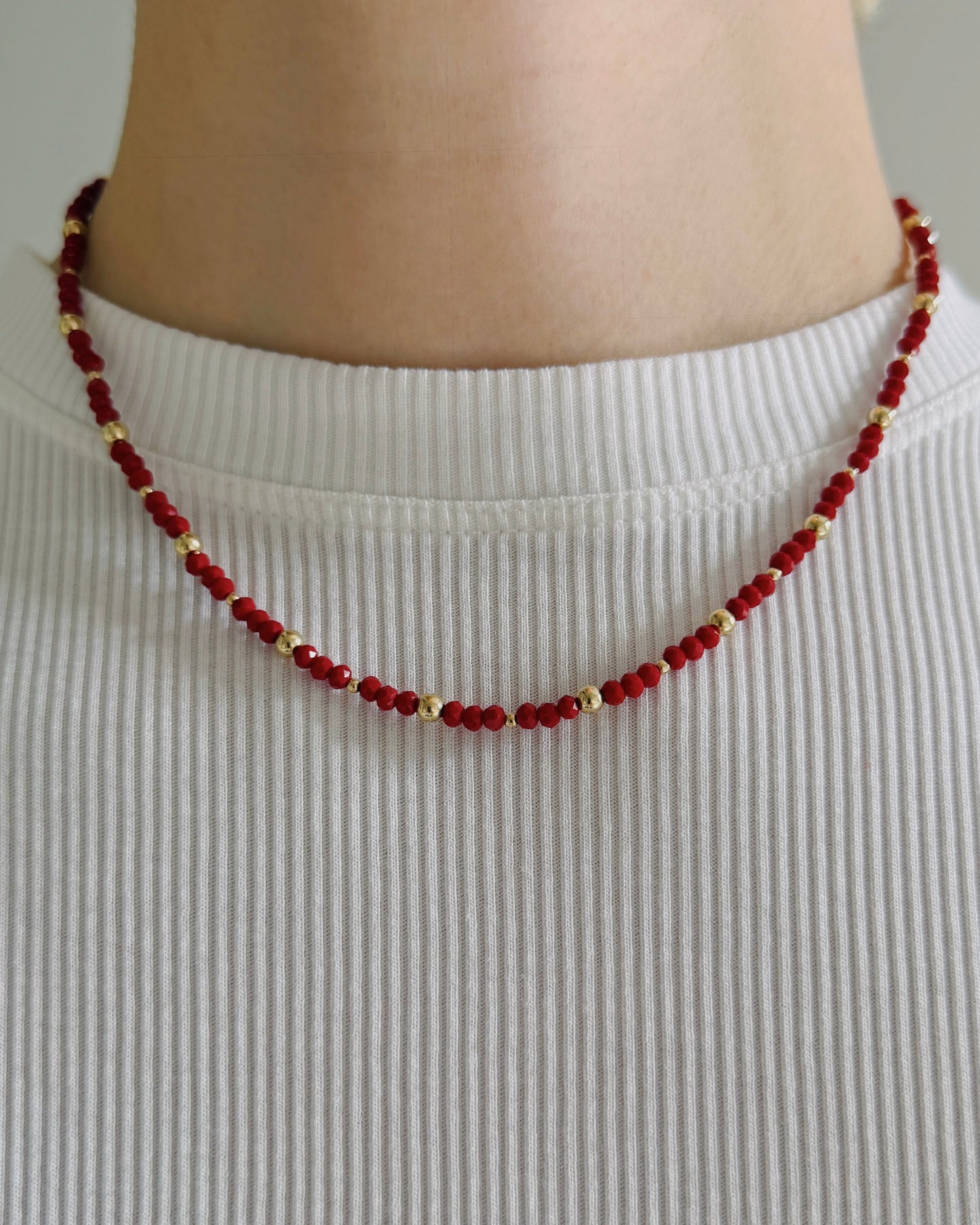 The Ruby Beaded Necklace