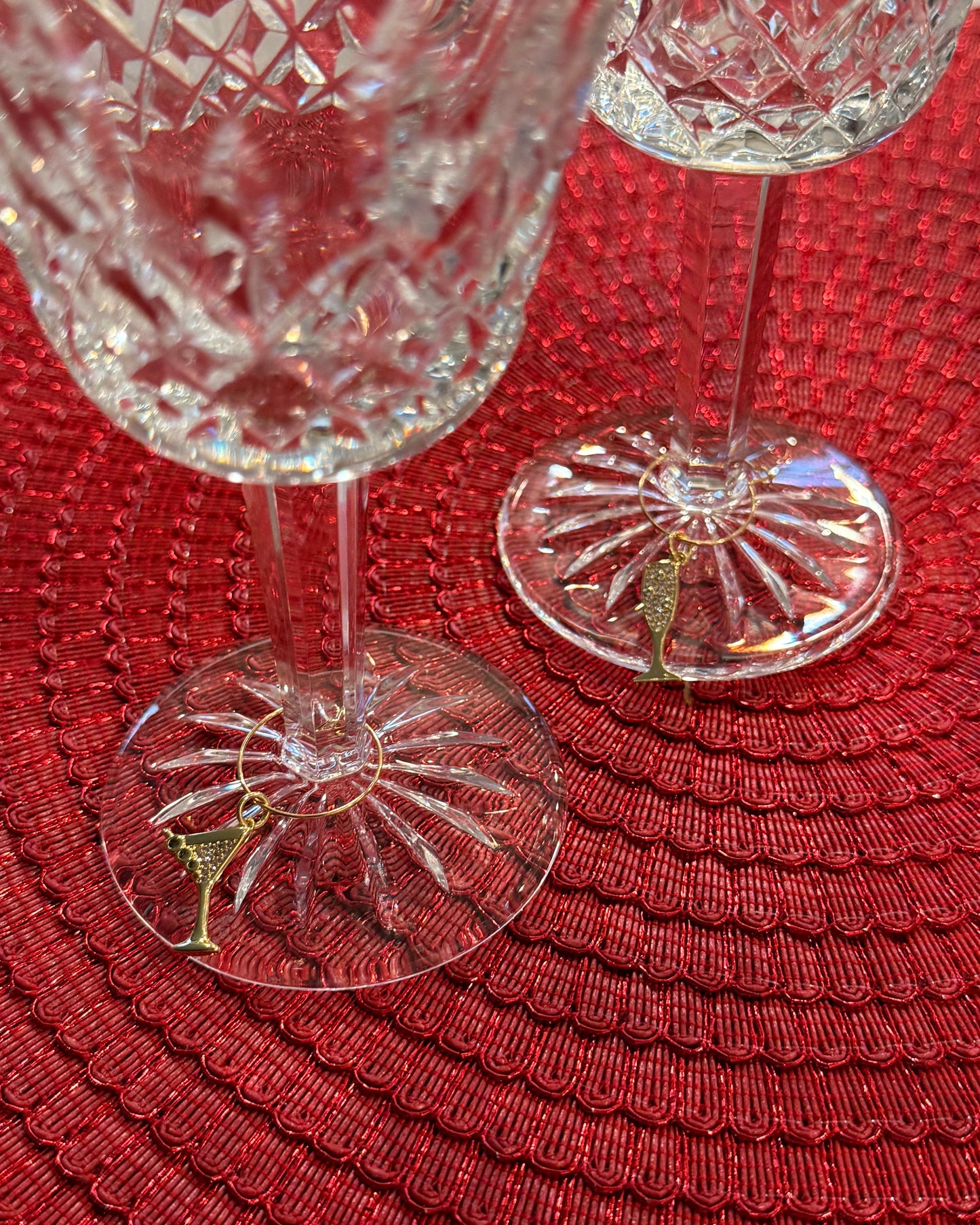 Gold Wine Glass Charms Pack of 4 - Customizable