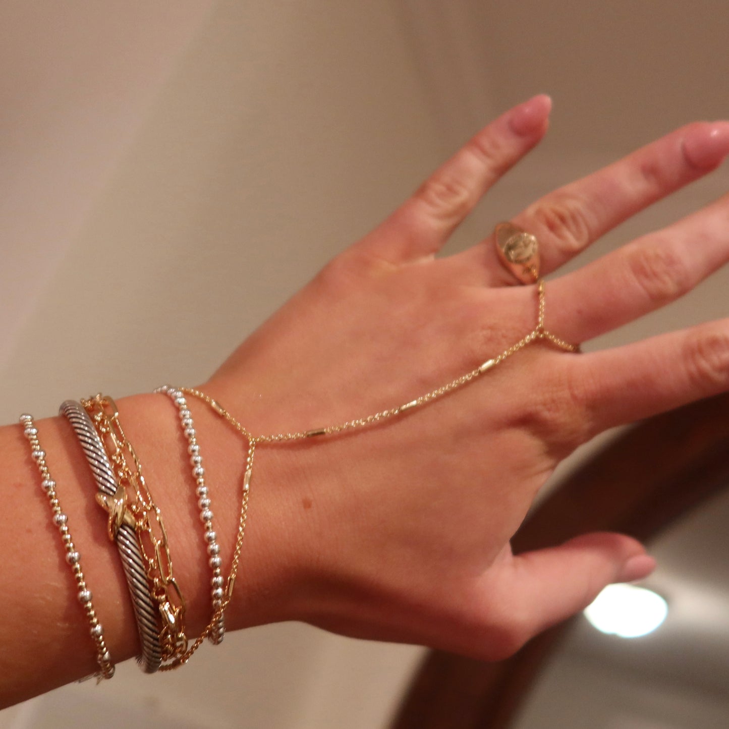 14K Gold Filled Satellite Hand Chain
