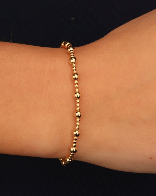 14K Gold Filled Beaded Bracelet 2mm & 4mm beads