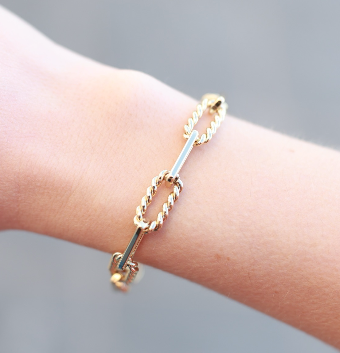 14k Gold Filled Paperclip Chain Bracelet