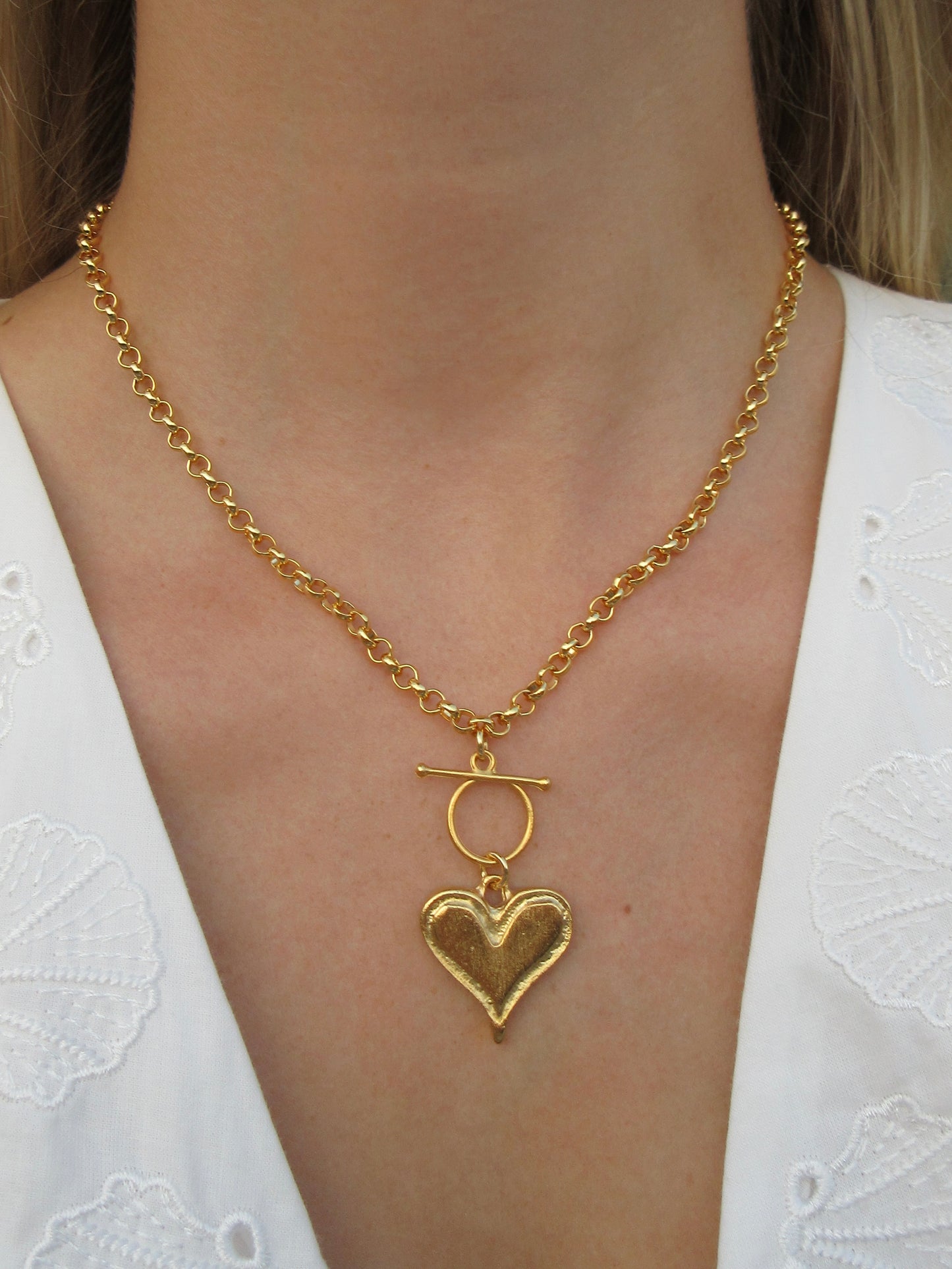18K Gold Plated Toggle Clasp Charm Necklace - Customizable