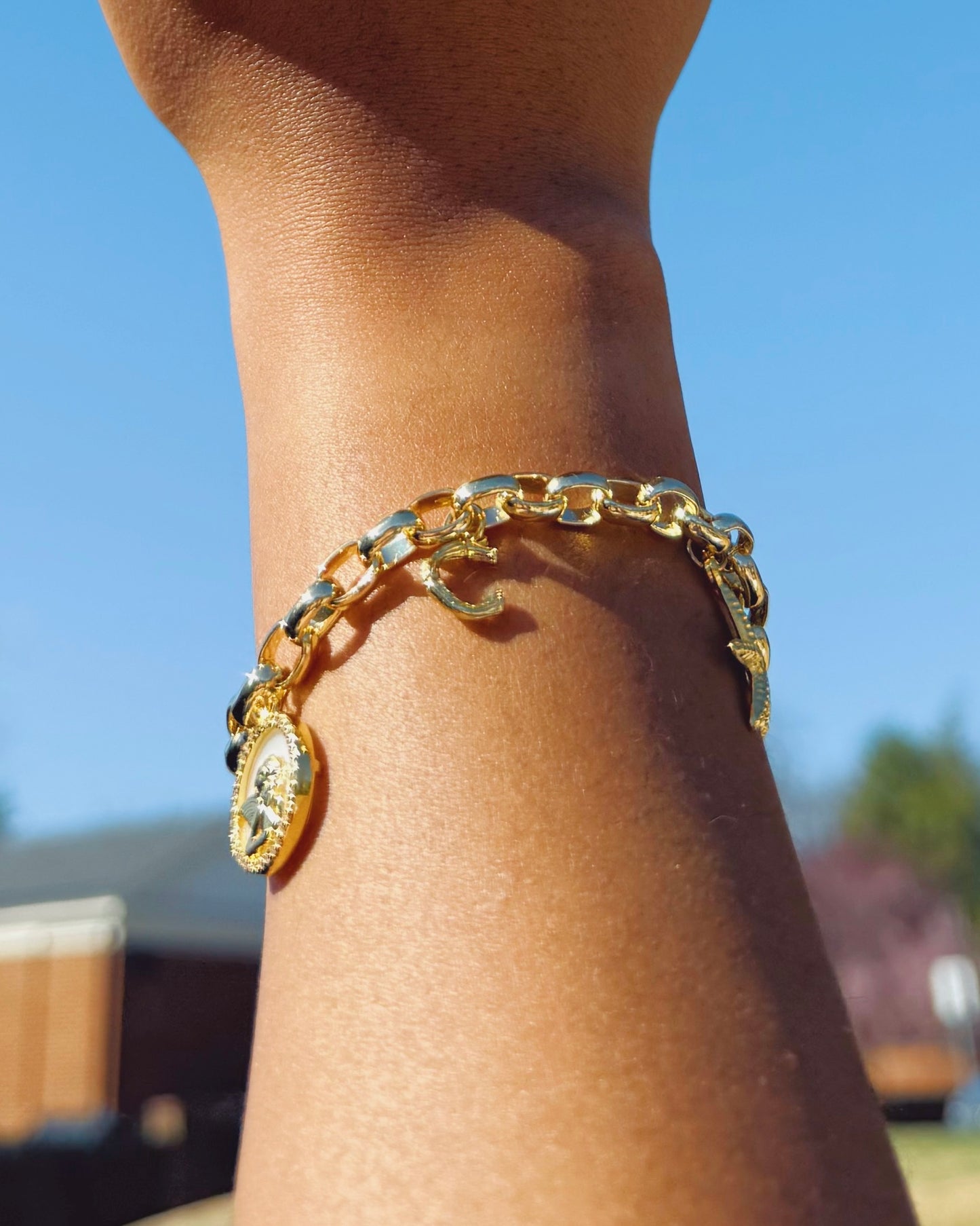 Gold Charm Bracelet - Customizable