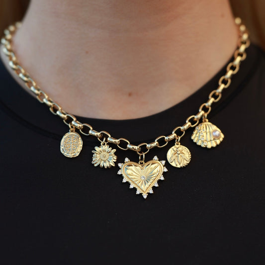 Gold Charm Necklace - Customizable