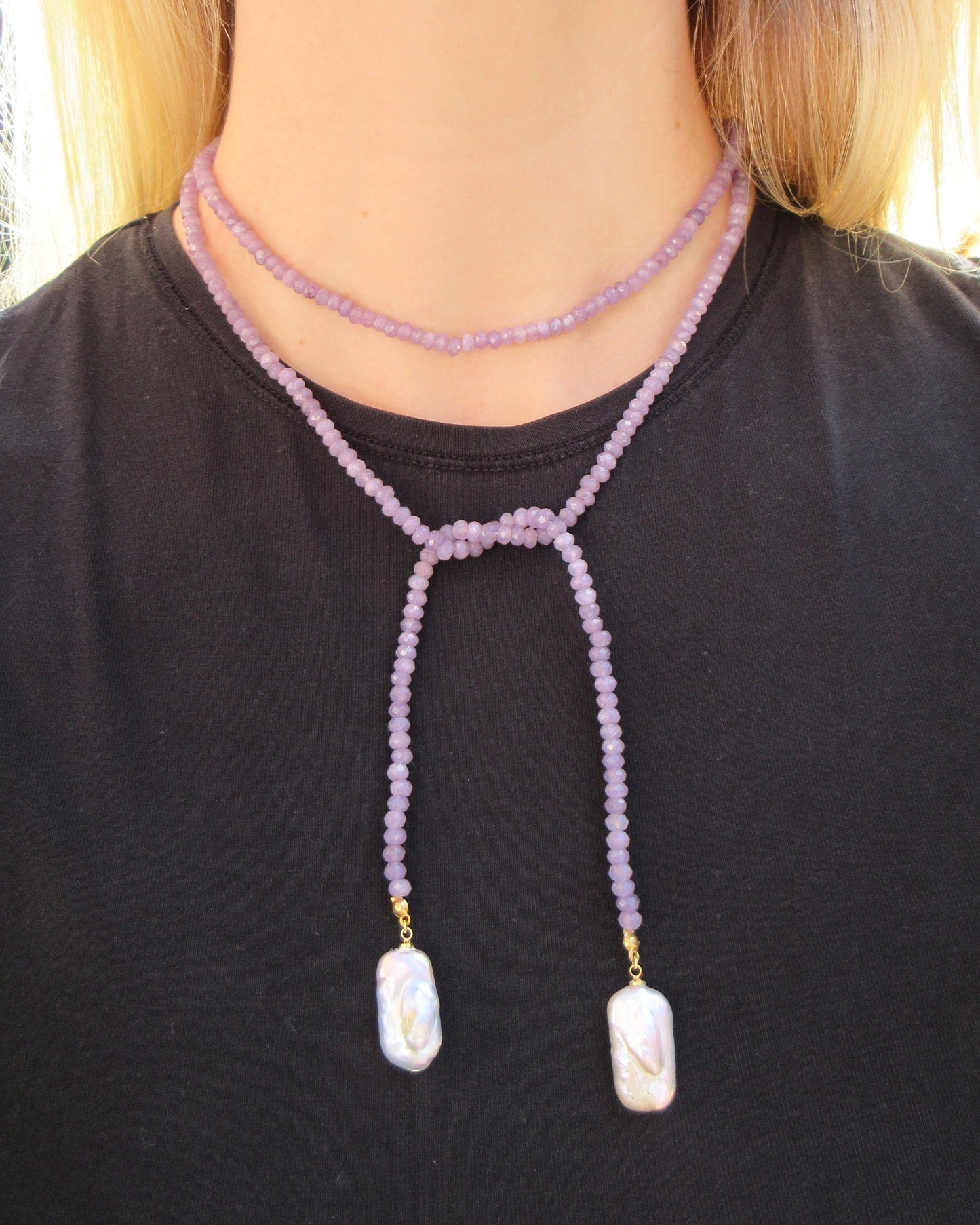Purple Reign Wrap Beaded Necklace