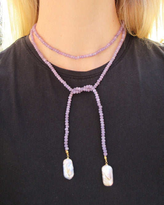 Purple Reign Wrap Beaded Necklace