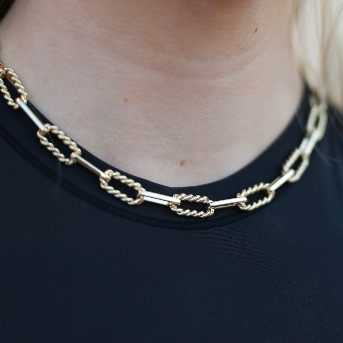 14k Gold Filled Paperclip Chain Necklace