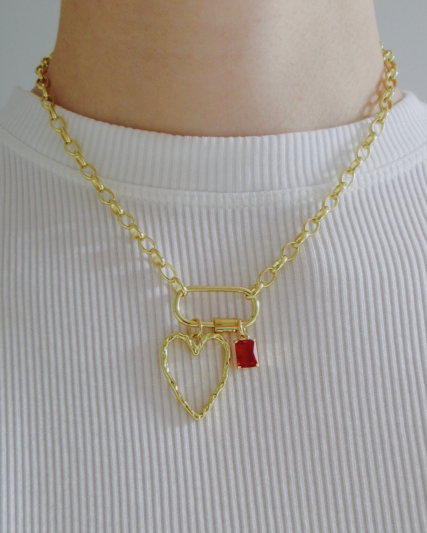 Mi Amor Carabiner Heart Necklace