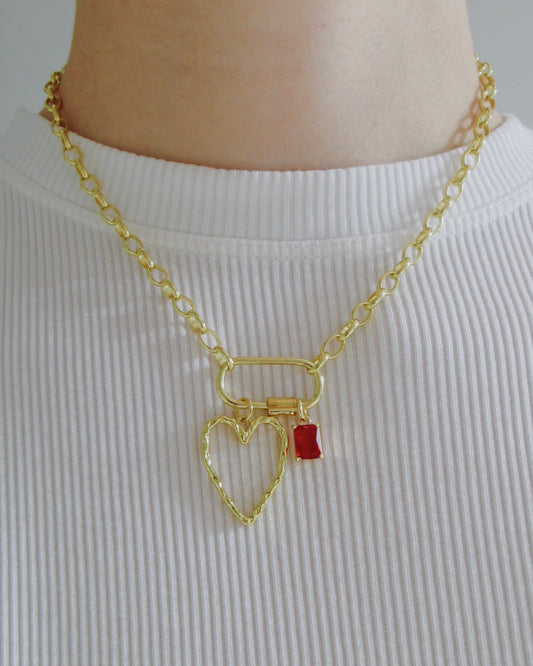 Mi Amor Carabiner Heart Necklace