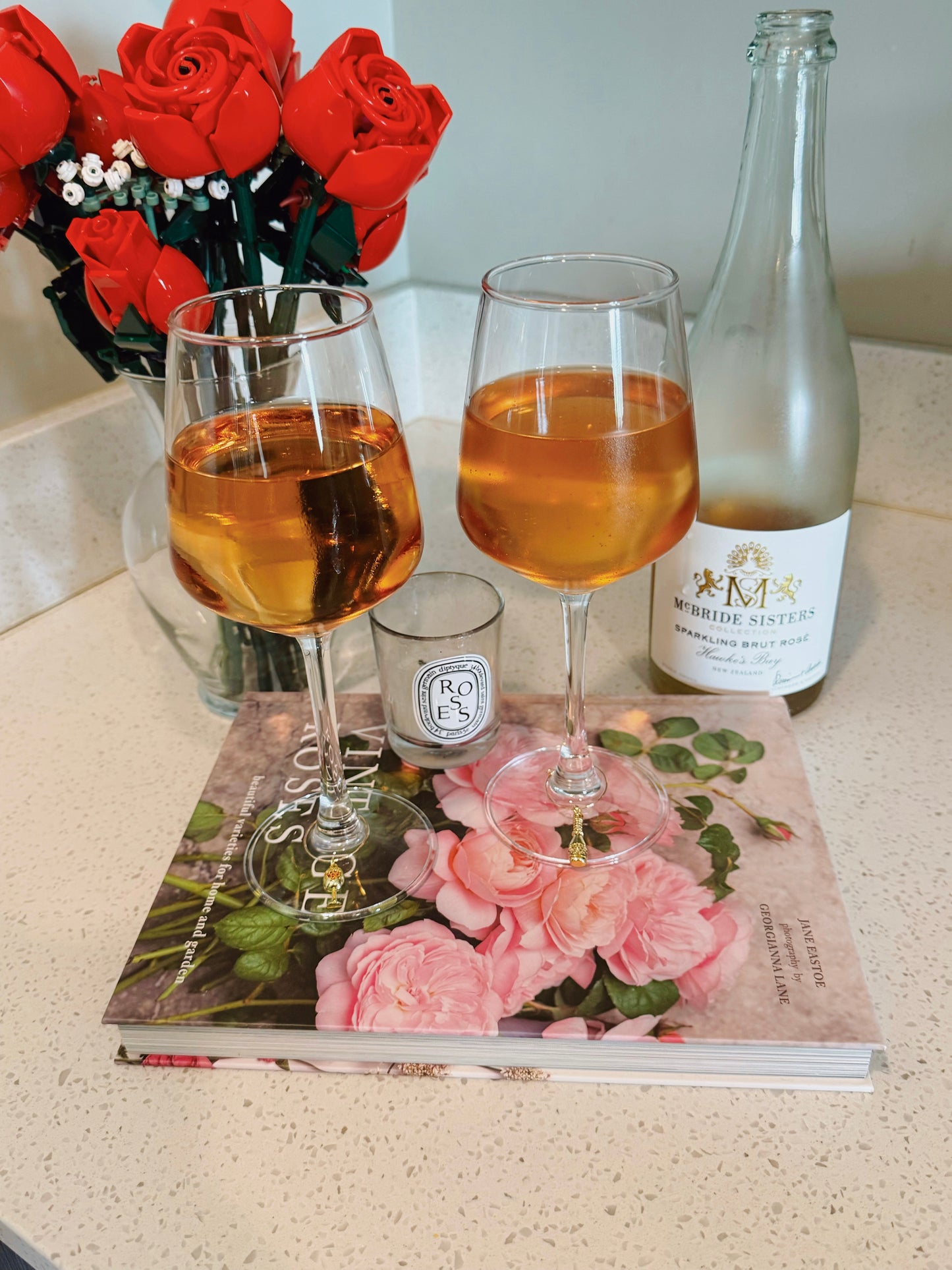 Gold Wine Glass Charms Pack of 4 - Customizable