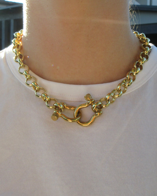 Double Shackle Necklace - 18K Gold Plated