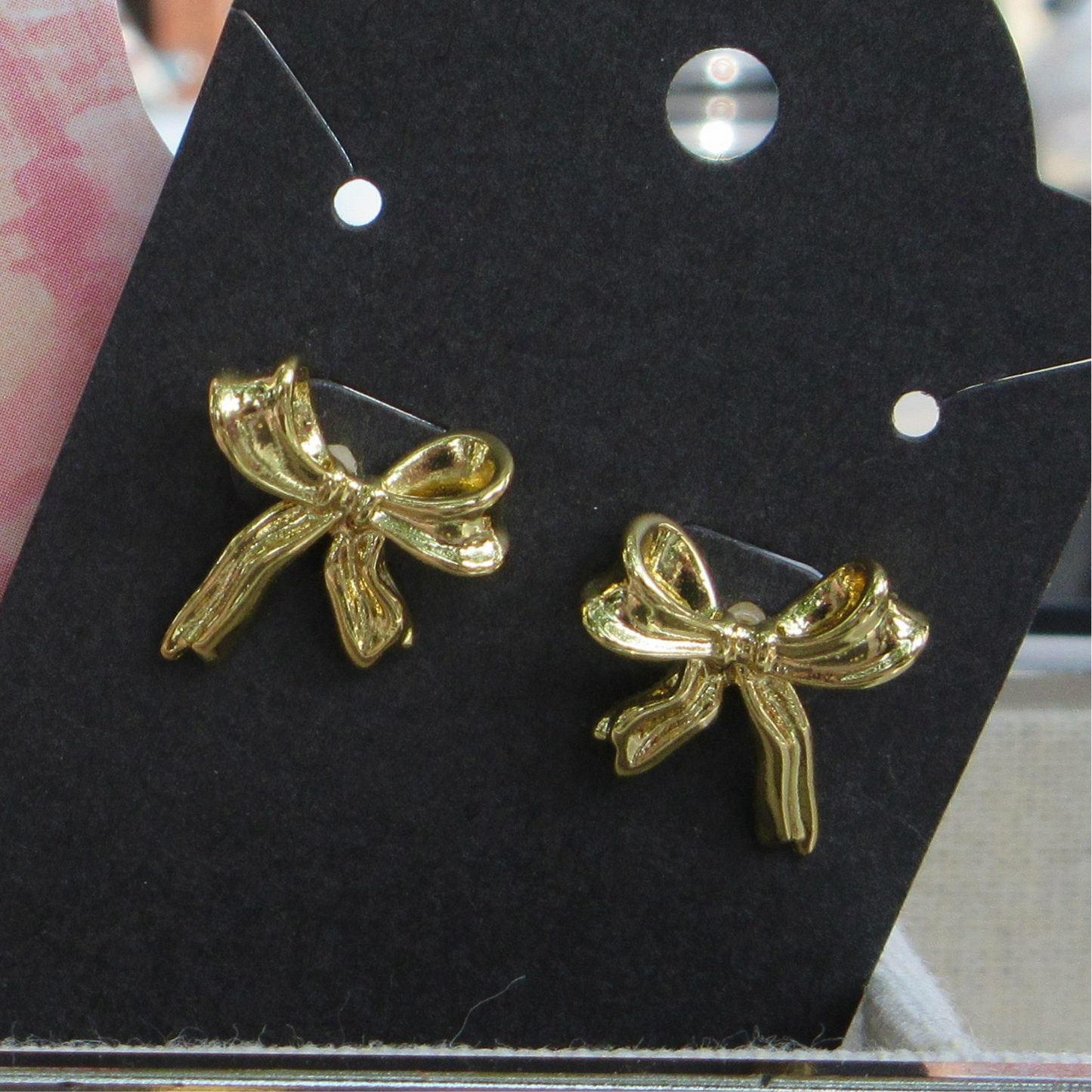 Gold Bow Earring Studs 14k Gold Plated