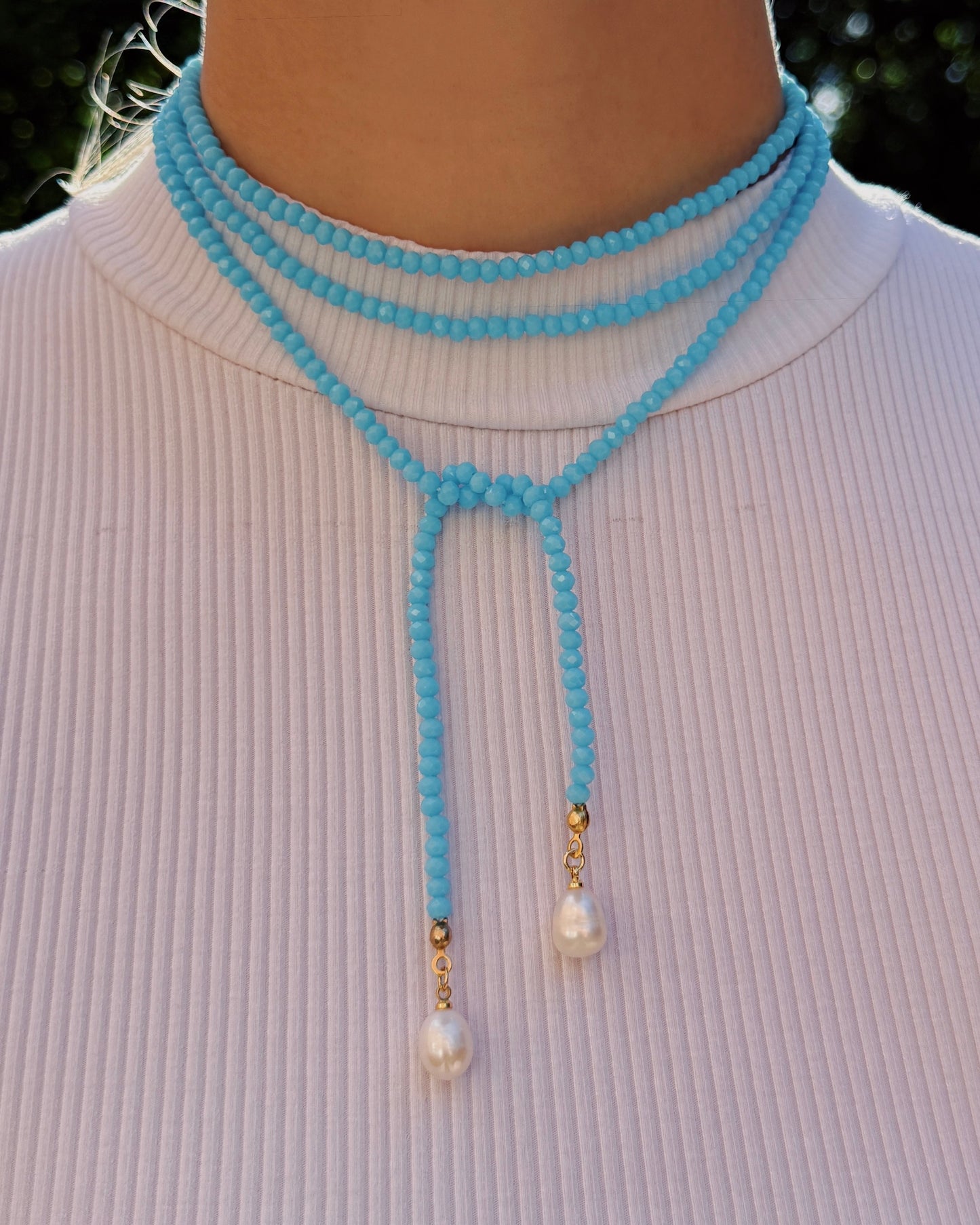 The True Blue Wrap Beaded Necklace