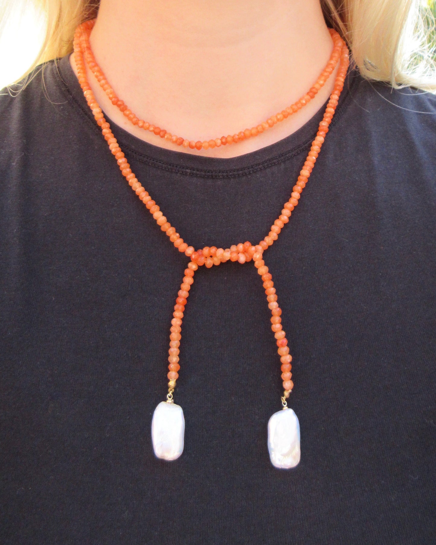 The Tangerine Dream Wrap Beaded Necklace