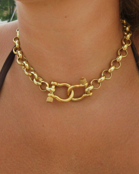 Double Shackle Necklace - 18K Gold Plated