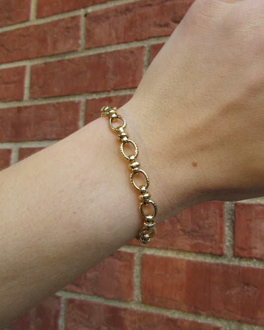 Gold Oval Cable Chain Bracelet