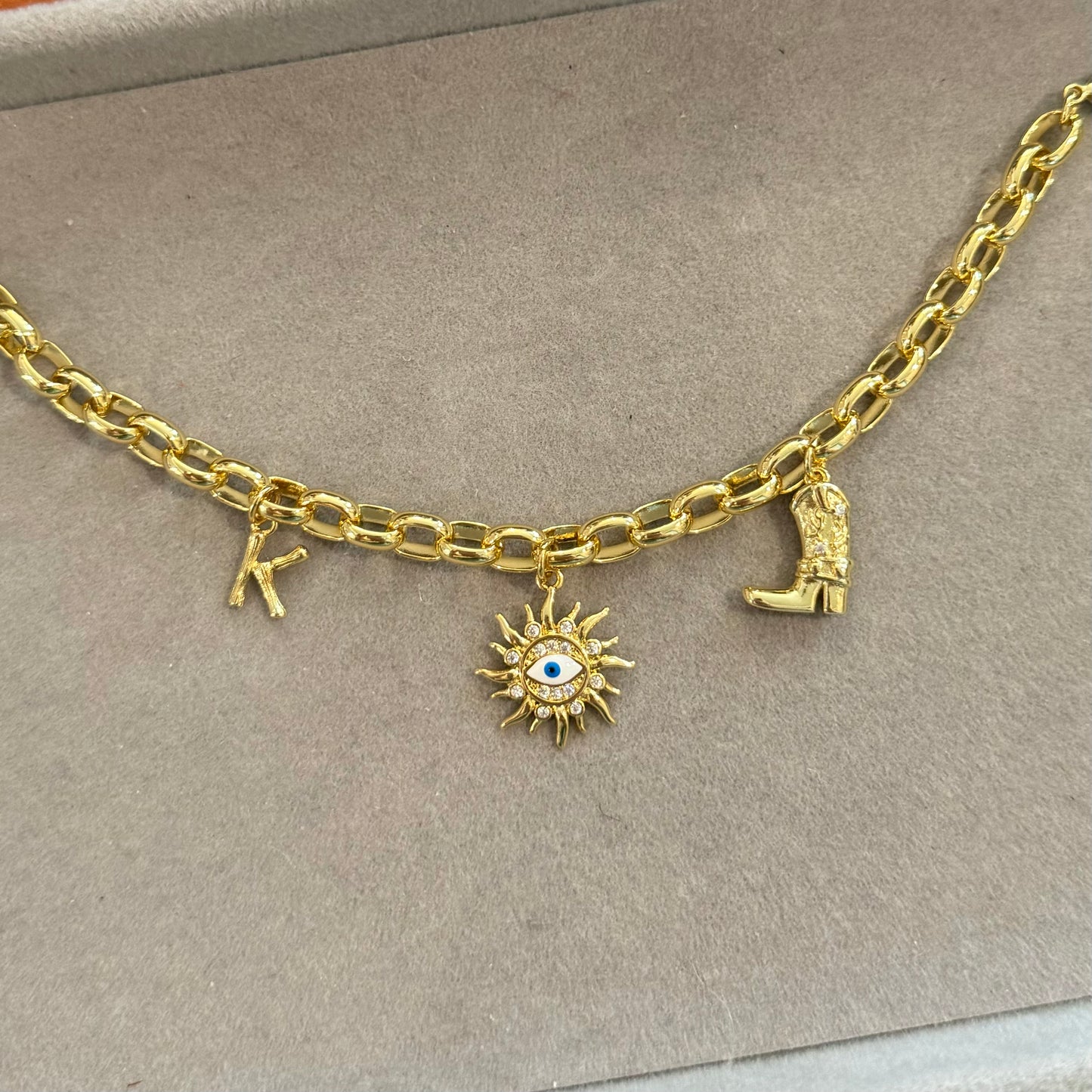 Gold Charm Bracelet - Customizable