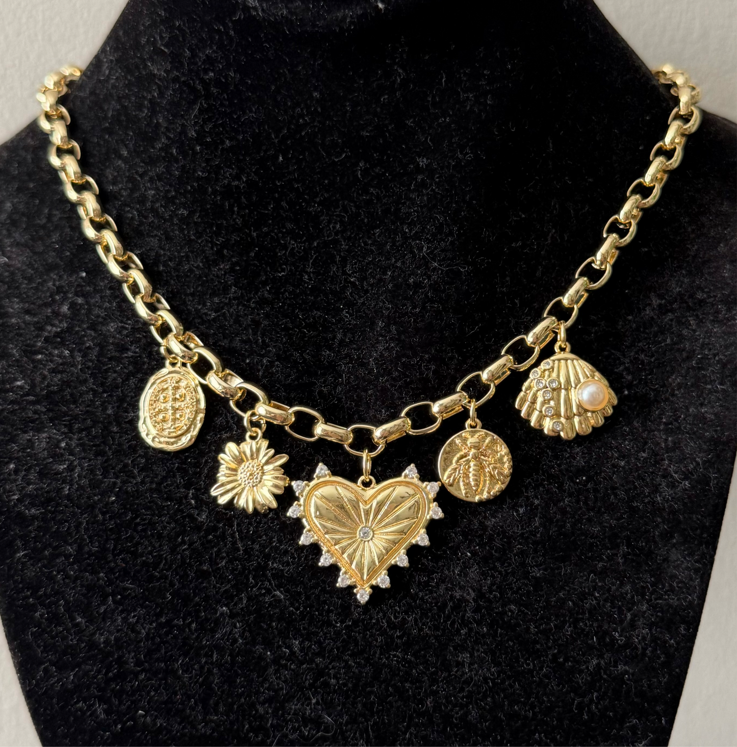 Gold Charm Necklace - Customizable