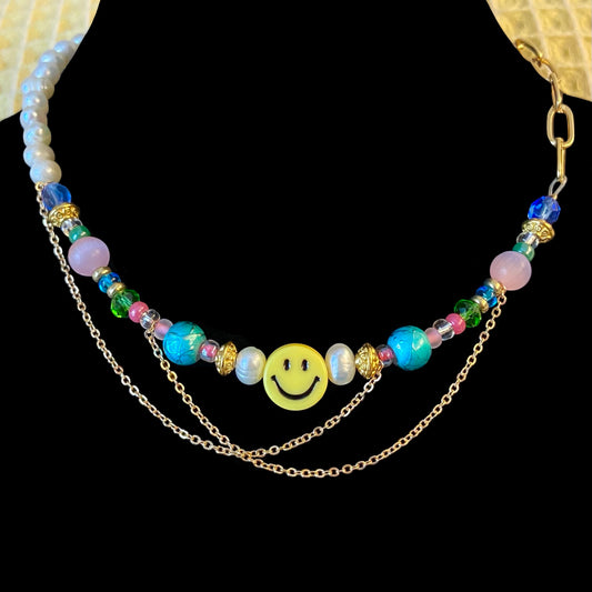 Smiling Looks Good on You Beaded Necklace